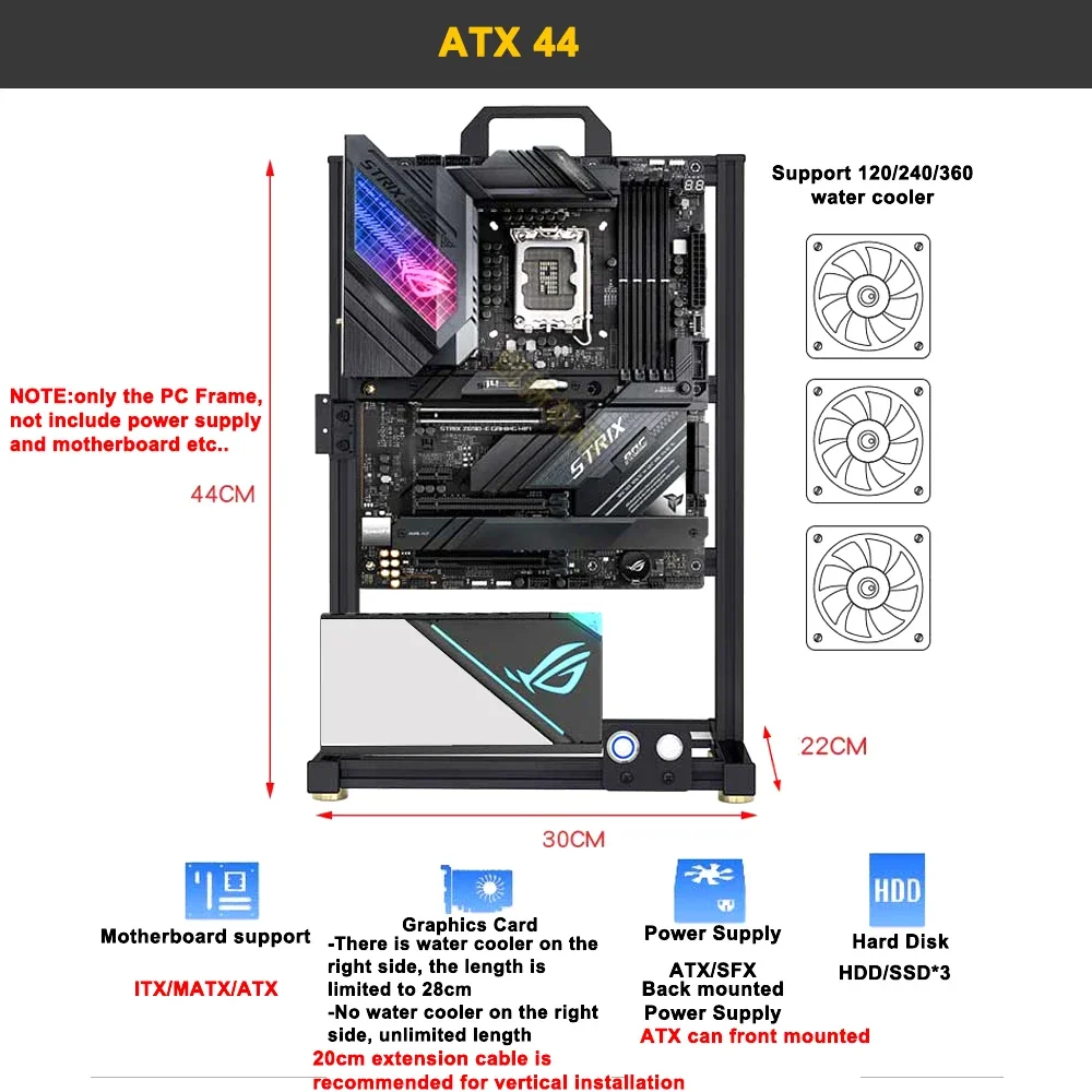 Modding-Boîtier PC ouvert EATX - Gaming Console Tower avis et prix