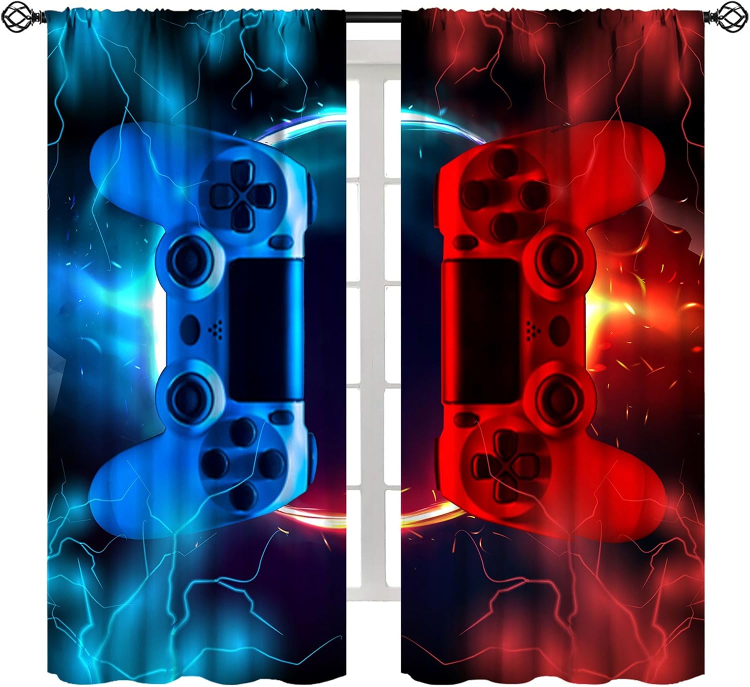 Rideau Gaming Bleu Rouge Style - Gaming Console Cafe avis et prix