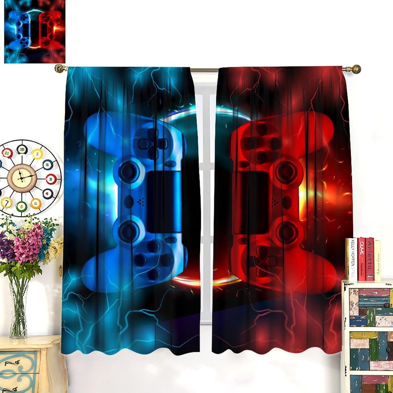 Rideau Gaming Bleu Rouge Style - Gaming Console Cafe avis et prix
