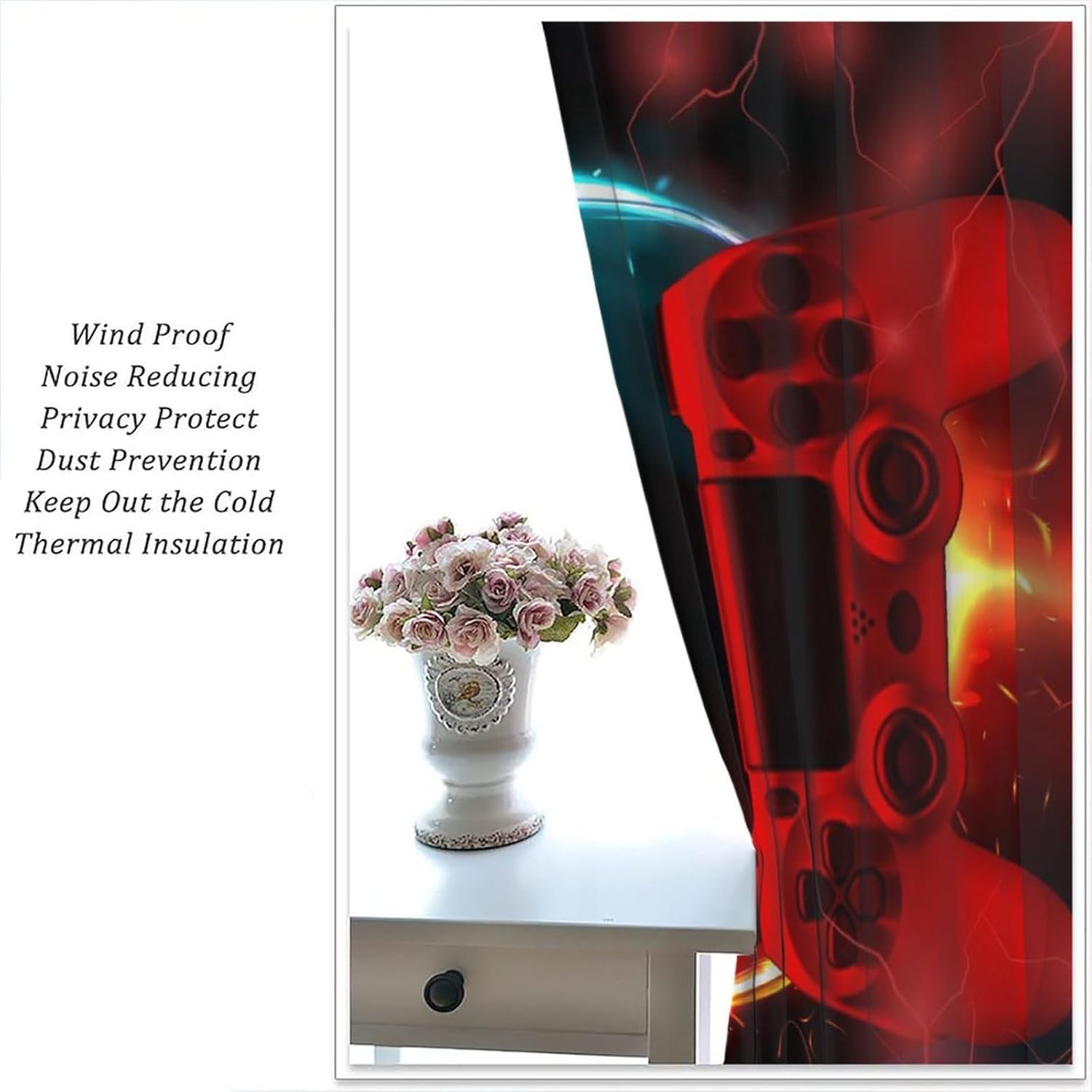 Rideau Gaming Bleu Rouge Style - Gaming Console Cafe avis et prix